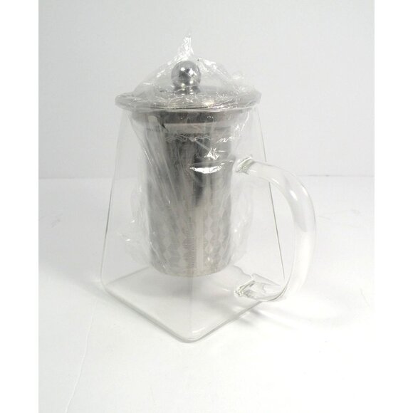 Borosilicate Glass & Stainless Steel Teapot with 304 SS infuser  With Geometric - Picture 4 of 9